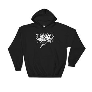 Hey Ace Family Sweatshirt Hoodie Size L Black